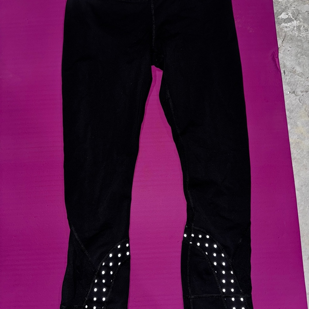 Lululemon Athletica Black Capri Leggings with polkadot Accents